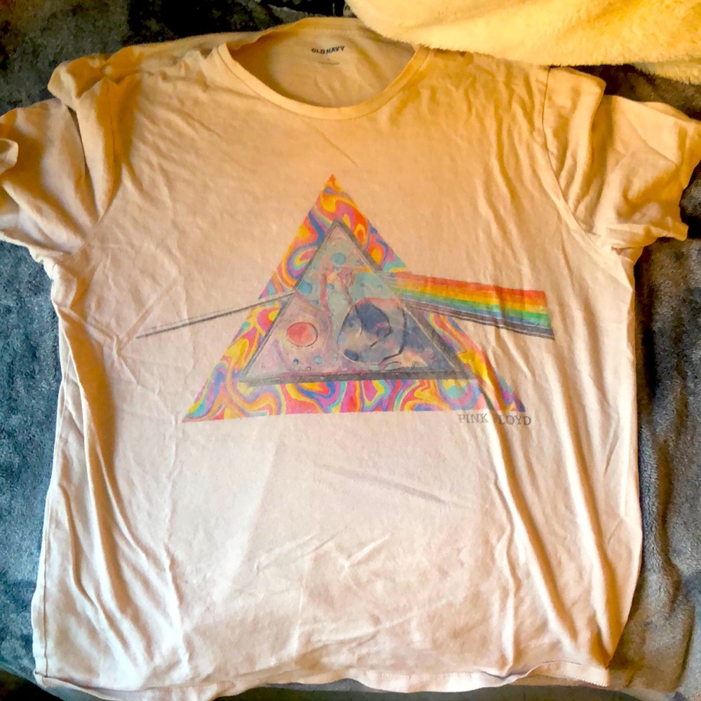 Pink Floyd Rainbow Prism Album Cover White T-Shirt - Men’s Large, Streetwear